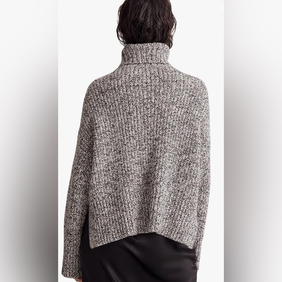 Madewell Marled Wide Rib Mockneck Sweater - Cookies & Cream NWT - Picture 3 of 7
